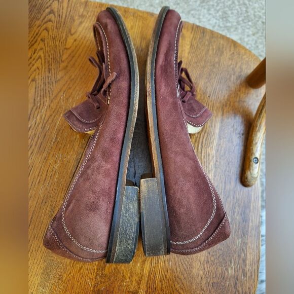 Paul Frederick Made in Italy Burgundy suede slip-on shoes - Picture 6 of 11